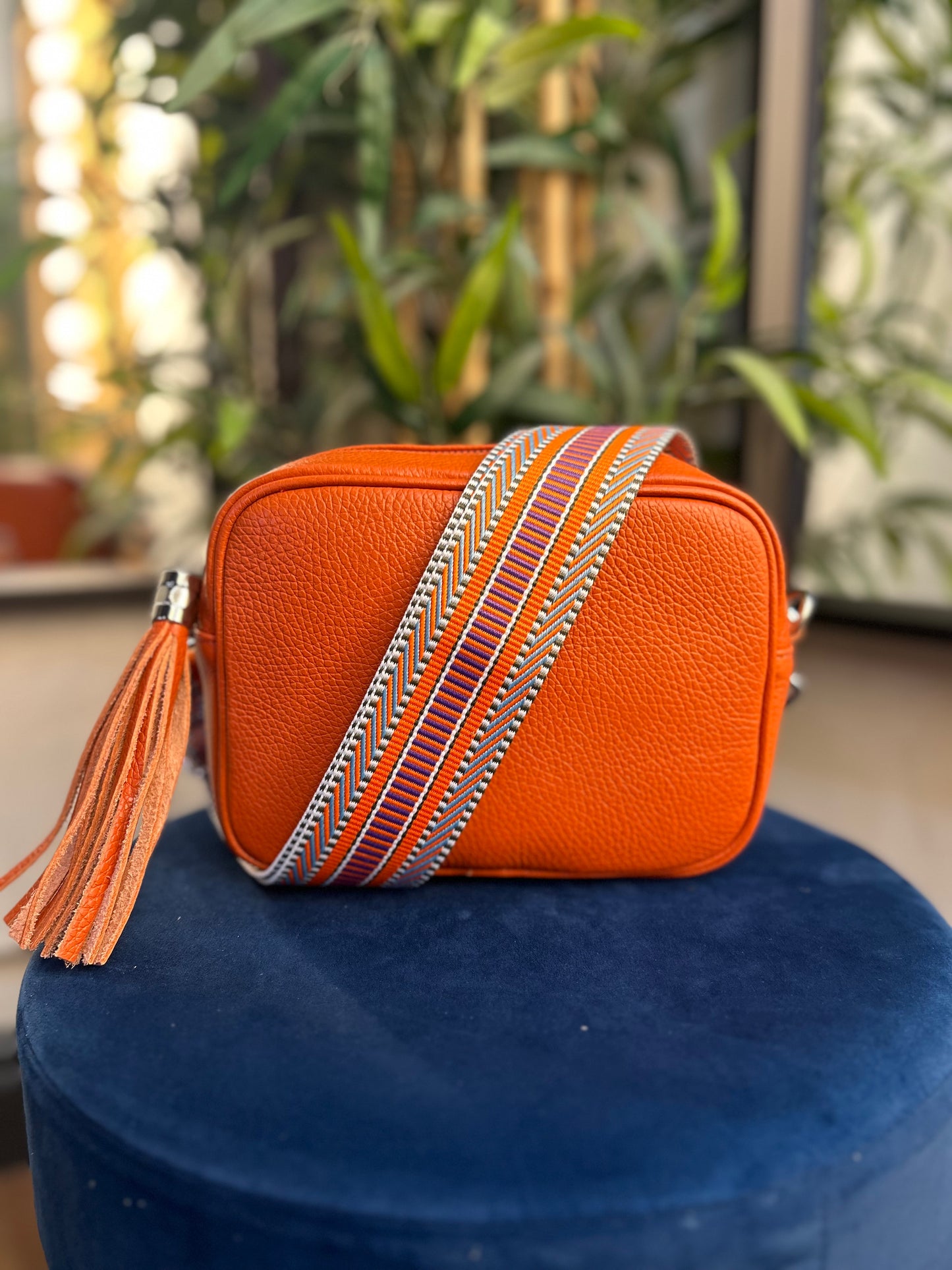 Cassie Leather Camera Bag Orange