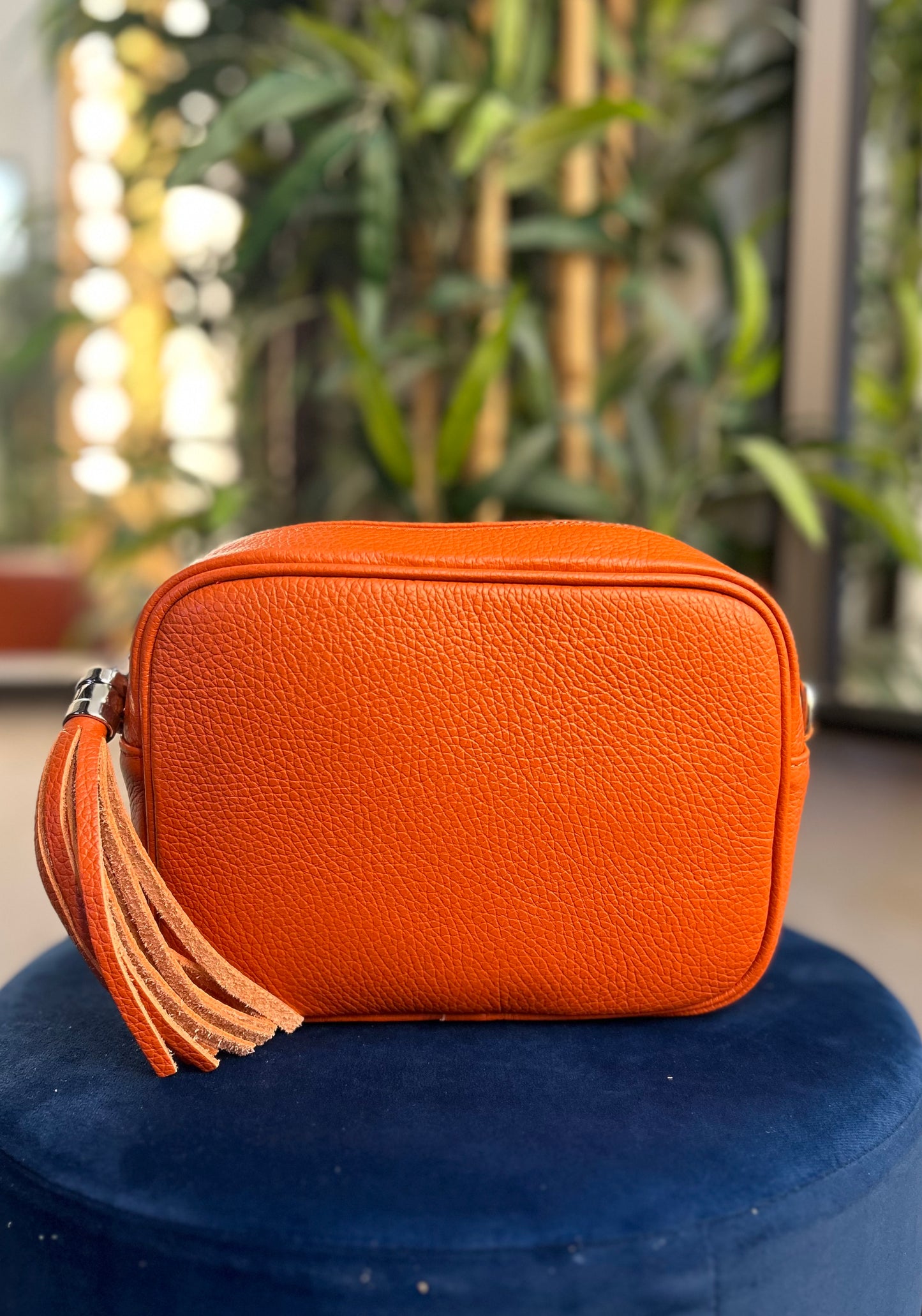 Cassie Leather Camera Bag Orange