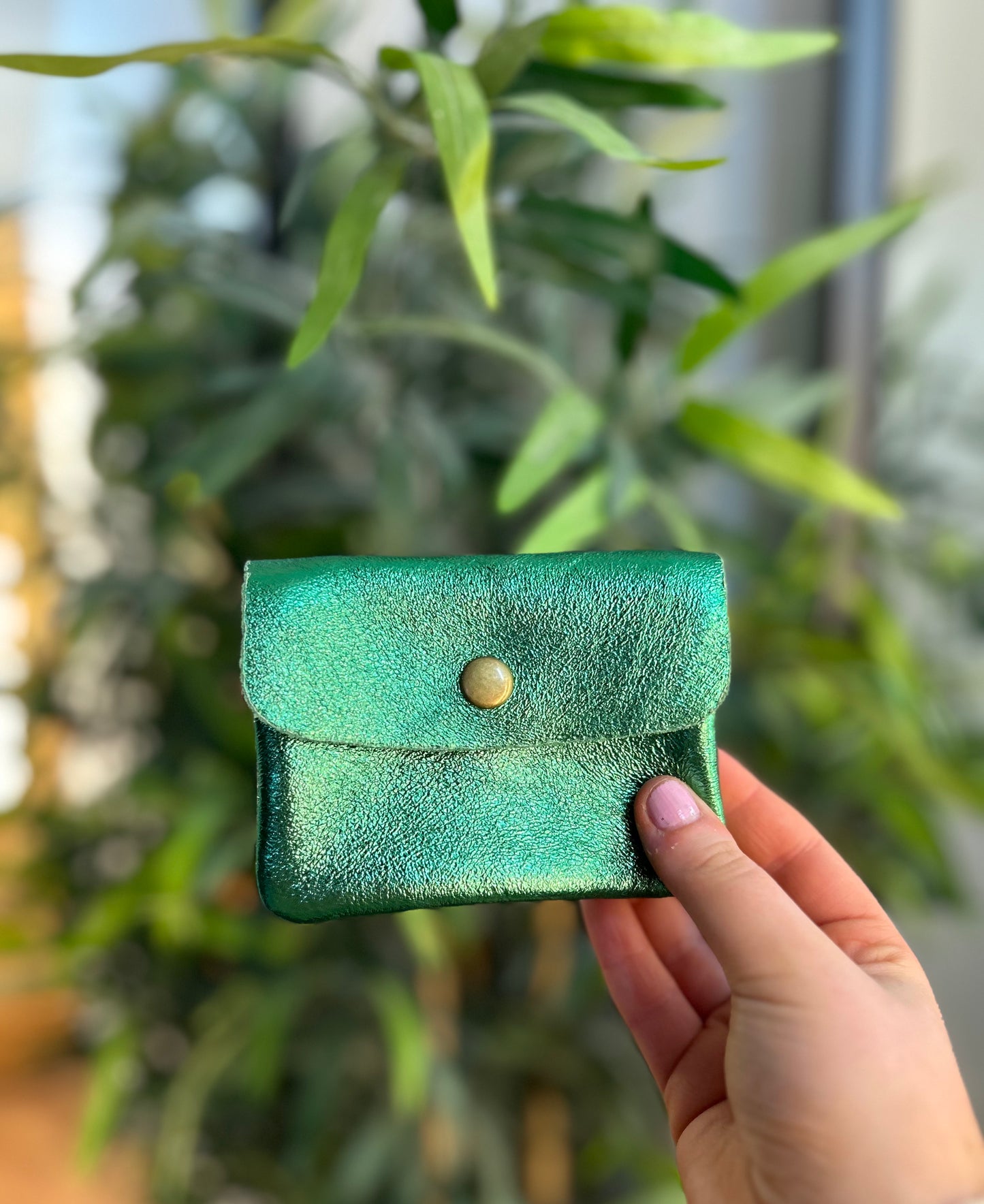 Page Purse Metallic Green