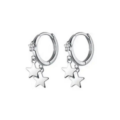 SHE IS Twin Star Silver Huggies