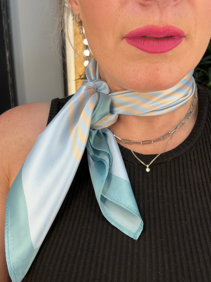 ICHI Bonnie Silky Scarf Cashmere Blue