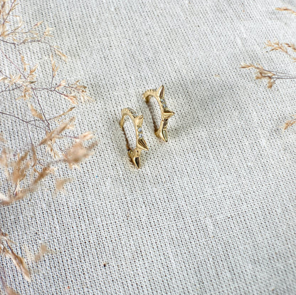 SHE IS Short Spike Huggie Earrings